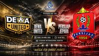 Cover prediksi Dewa United versus Persijap Jepara di BRI Super League. (Bola.com/ChatGPT)