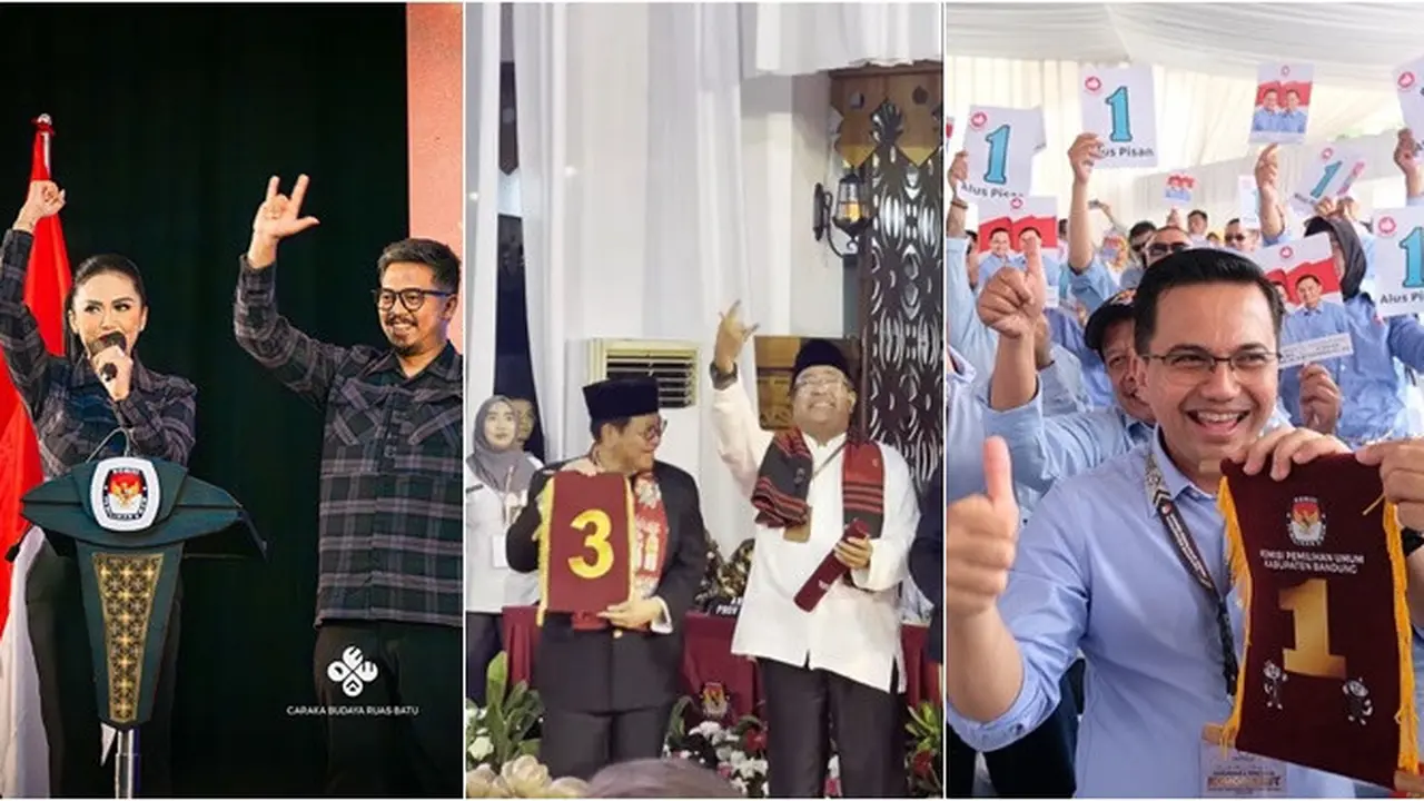8 Potret Artis Calon Kepala Daerah Ambil Nomor Urut Pilkada, Penuh Semangat