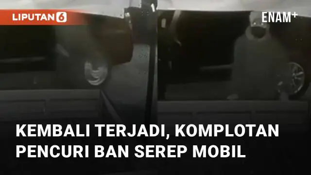 Aksi sekumpulan pencuri ban serep mobil terekam CCTV