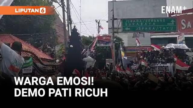 Haru Rabu (13/8) warga Pati Jawa Tengah ramai turun ke jalan. Mereka bergabung dalam aksi besar-besaran sebagai respon atas sikap bupatinya yang dianggap arogan. Awalnya aksi berjalan damai hingga sebagian massa tersulut emosi lalu lakukan aksi pelem...