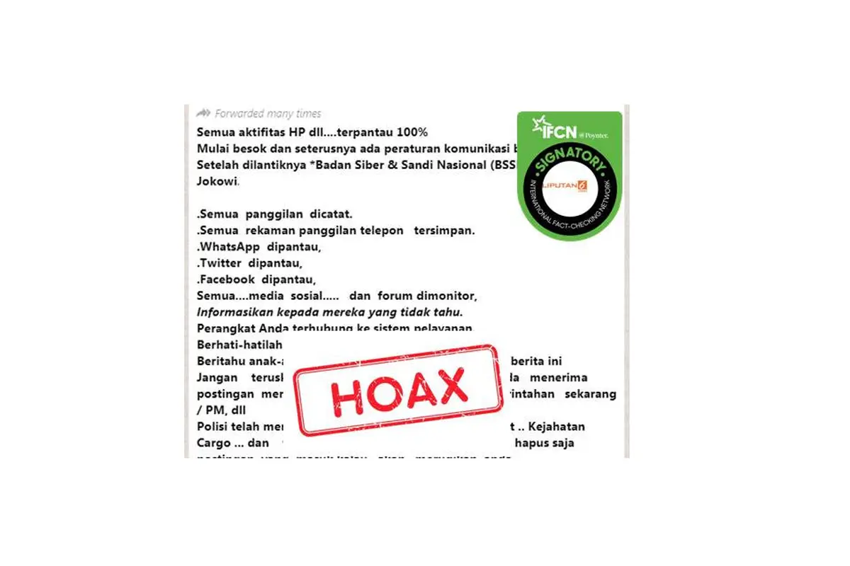 Cek Fakta HP dipantau Pemerintah