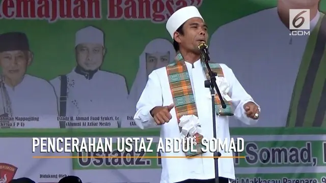 Ustaz Abdul Somad beri pencerahan pada masyarakat Pare-Pare agar pilkada di daerah tersebut berlangsung aman dan tenteram.