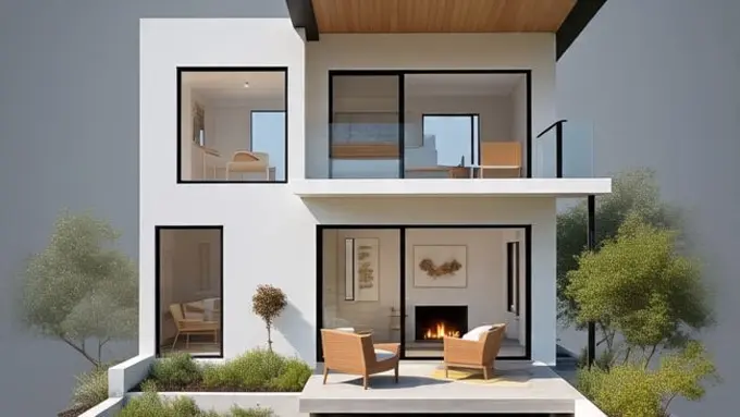 Ilustrasi Desain Rumah Minimalis 2 Lantai di Lahan 6x10 yang Nyaman (Sumber Gambar: Meta AI)