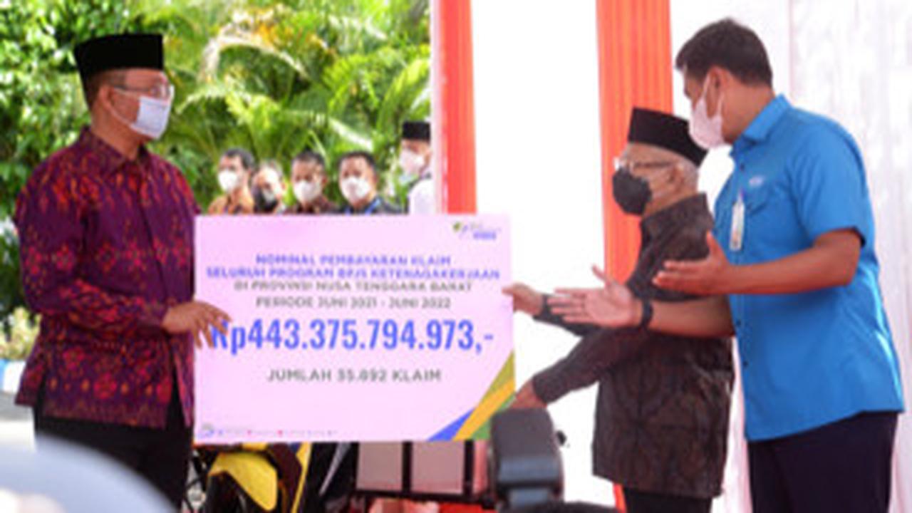 BPJS Ketenagakerjaan Serahkan Manfaat Program Selama Setahun di Provinsi NTB Senilai Rp443 Miliar