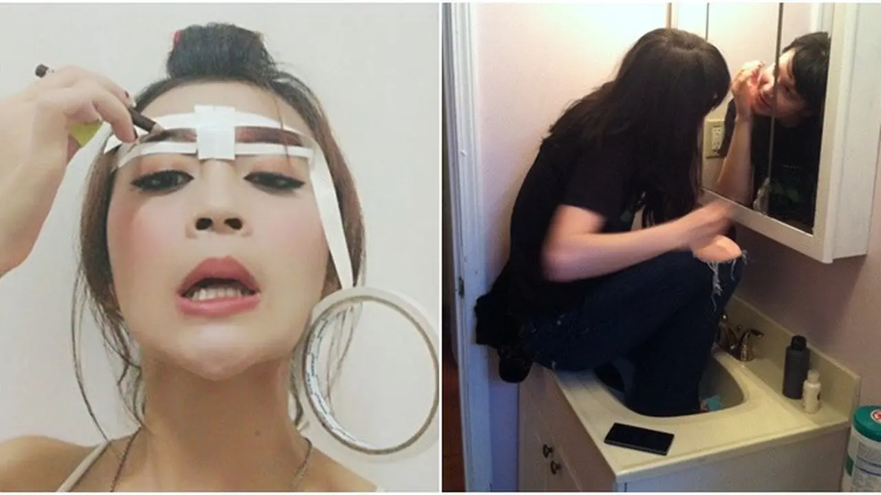 7 Potret Kocak Perjuangan Cewek Demi Terlihat Cantik Ini Bikin Geli