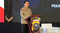 Kepala Polda Riau Irjen Mohammad Iqbal dalam rapat pimpinan TNI dan Polri di Provinsi Riau. (Liputan6.com/M Syukur)