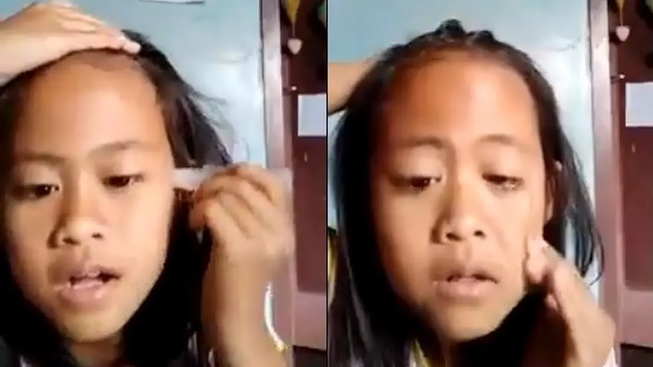 bocah bikin tutorial makeup (foto: twitter/@hati2dimedsos)
