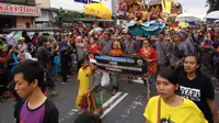 Ada 60 ogoh-ogoh yang mengikuti pawai menyambut Nyepi di Yogyakarta. (Liputan6.com/Switzy Sabandar)