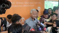 Bakal calon presiden (capres) Ganjar Pranowo di Kampus Universitas Indonesia (UI).(Liputan6.com/ Delvira Hutabarat)