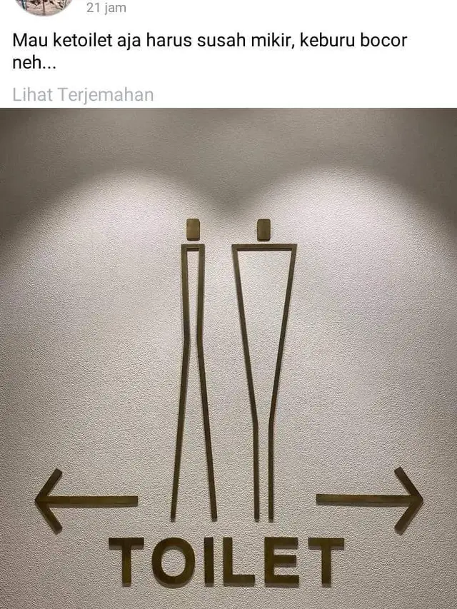 6 Potret Nyeleneh Tanda Pintu Toilet, Ada yang Bikin Mikir