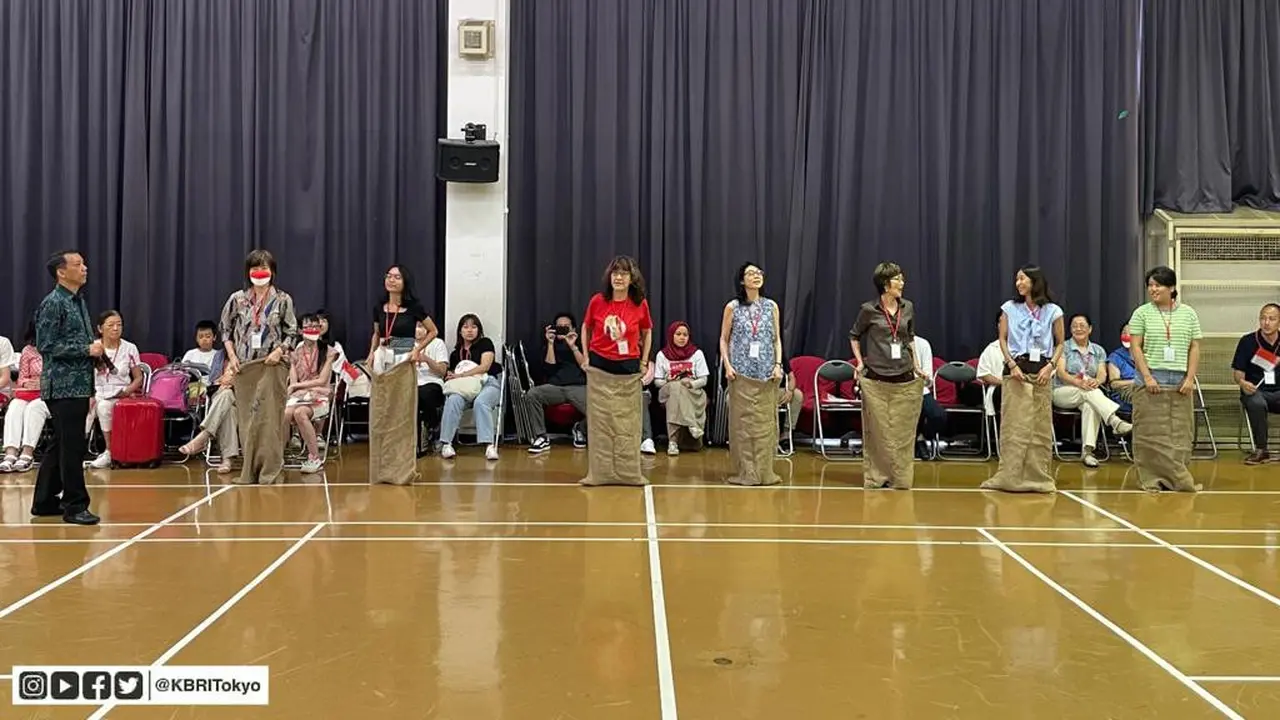 Suasana lomba 17 Agustus tahun 2023 yang digelar KBRI Tokyo. Dok: KBRI Tokyo