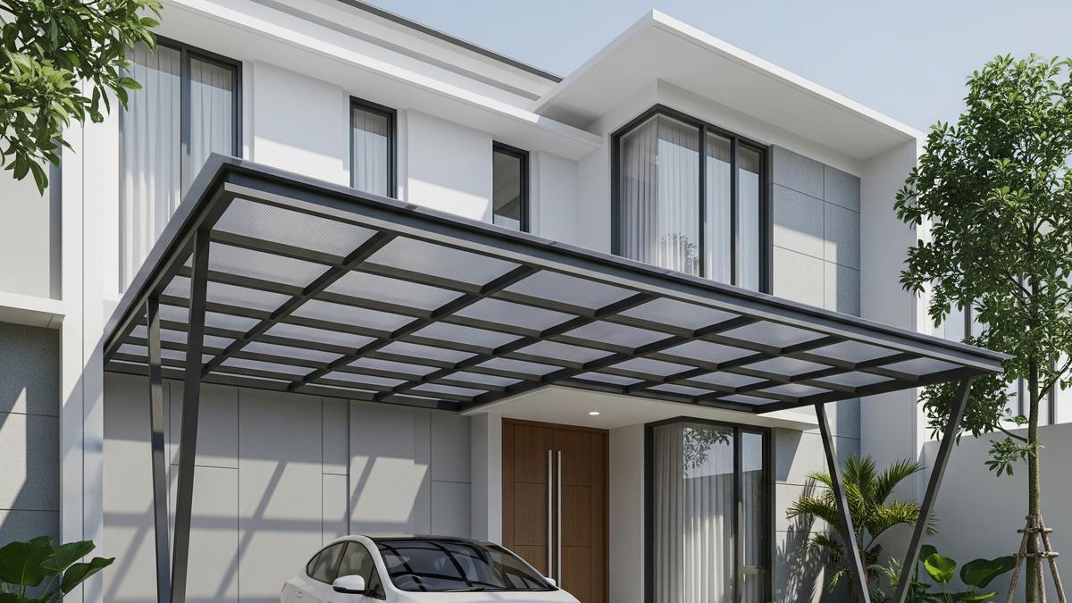 8 Inspirasi Rumah dengan Carport Baja Ringan Modern Minimalis yang Estetik dan Fungsional