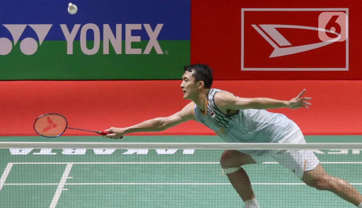 Laga final tunggal putra di Daihatsu Indonesia Masters 2025 berlangsung ketat dan sengit. (Liputan6.com/Herman Zakharia)