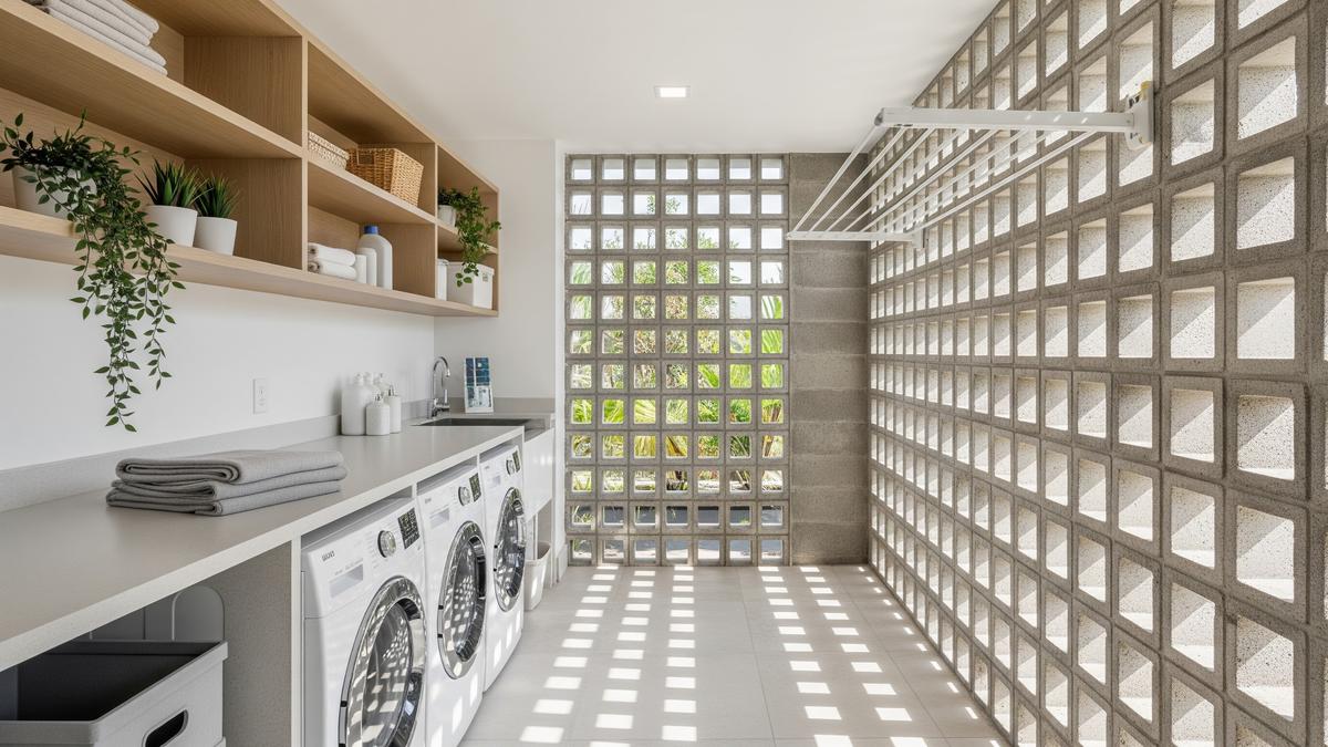 8 Inspirasi Area Laundry dan Jemuran dengan Roster: Fungsionalitas dan Estetika Modern