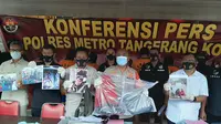Polres Metro Tangerang Kota menetapkan enam tersangka dalam aksi anarkis dalam unjuk rasa menolak Omnibus Law. (Liputan6.com/Pramita Tristiawati)