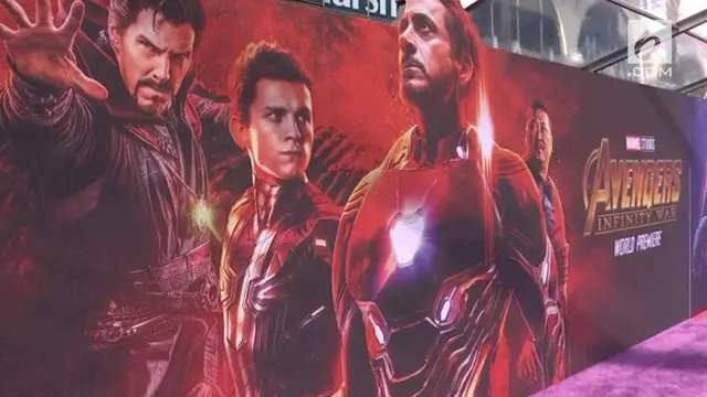Suasana gala premiere Film Avengers: Infinity War di El Capitan Theatre, Los Angeles.