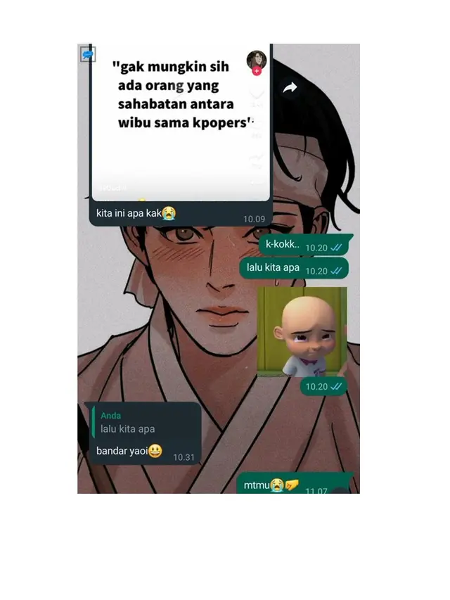 7 Chat Persahabatan Antara Wibu dan K-Popers Ini Bikin Tepuk Jidat