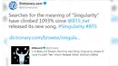 Berdasarkan kicauan dari akun @dictionarycom, kata Singularity melonjak sebesar 1093% setelah grup asuhan Big Hit Entertainment itu merilis judul lagu dalam sebuah comeback trailernya. (Foto: twitter.com/Dictionarycom)