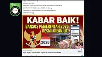 Cek Fakta: Tidak Benar Link Pendaftaran Bansos PKH Rp 1,7 Juta per Orang