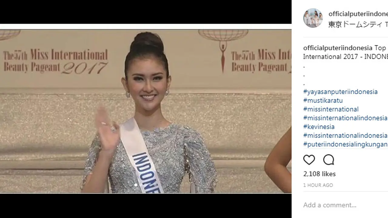 Selamat, Kevin Liliana Terpilih Sebagai Miss International 2017