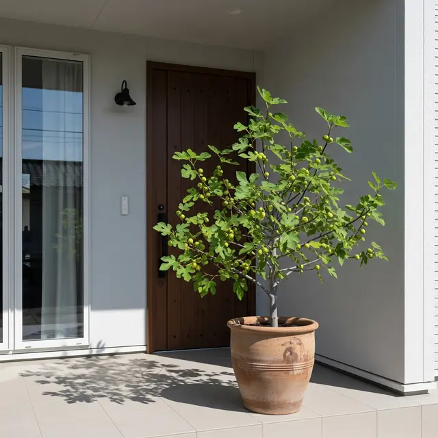Pohon Buah Mini Ini Bikin Depan Rumah Minimalis Type 45 (Image by Gemini AI)