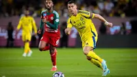 Cristiano Ronaldo dalam pertandingan&nbsp;Al Nassr vs Al-Ettifaq dalam lanjutan Liga Pro Saudi di Al-Awwal Park, Sabtu dini hari WIB. (22-22-2025). (Bola.com/X Al Nassr)