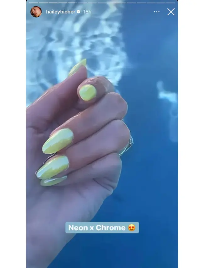 Neon Chrome Nail Art