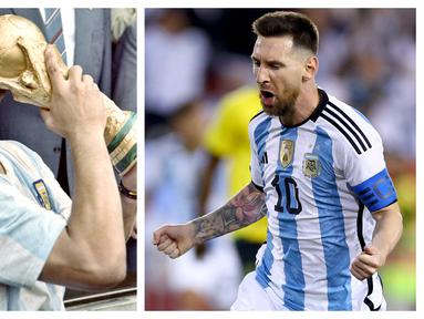 Timnas Argentina yang telah mengoleksi dua trofi juara menjadi salah satu negara langganan tampil di ajang Piala Dunia. Termasuk di edisi 2022 Qatar, Tim Tango telah tampil 18 kali dan menempati posisi ke-4 bersama Italia dalam daftar negara dengan penampilan terbanyak di ajang Piala Dunia. Dalam perjalanannya, ada beberapa pemain Argentina yang telah menoleksi banyak penampilan atau caps di ajang Piala Dunia. Berikut daftar 5 besarnya. (Kolase AFP)