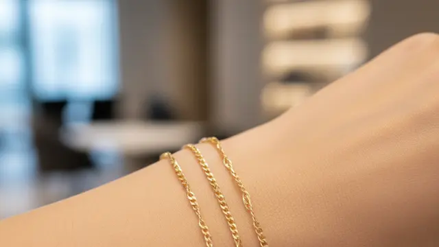 Gelang Emas Rantai Curb atau Cable Tipis