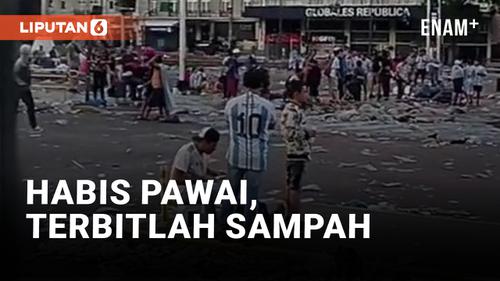 VIDEO: Usai Pawai, Jalanan Argentina Dipenuhi Sampah