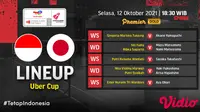 Link Live Streaming dan Susunan Pemain Indonesia vs Jepang Piala Uber di Vidio Hari Ini
