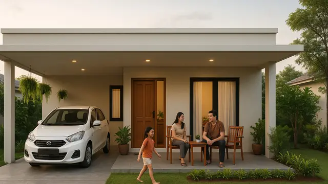 Model Rumah Sederhana Atap Datar/Ilustrasi gambar oleh AI