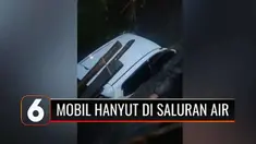 Rekaman video sebuah mobil jenis city car ini hanyut hingga ratusan meter usai terperosok di saluran air selebar 4 meter di Bekasi.