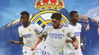 Real Madrid - Vinicius Junior, Federico Valverde, Rodrygo (Bola.com/Adreanus Titus)