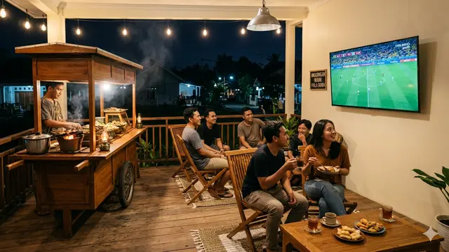 Inspirasi Desain Angkringan di Desa dengan Tempat Nobar Piala Dunia. Gemini
