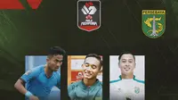 Piala Menpora - Persebaya Surabaya, Hambali Tholib, Rizky Ridho, Samsul Arif (Bola.com/Adreanus Titus)
