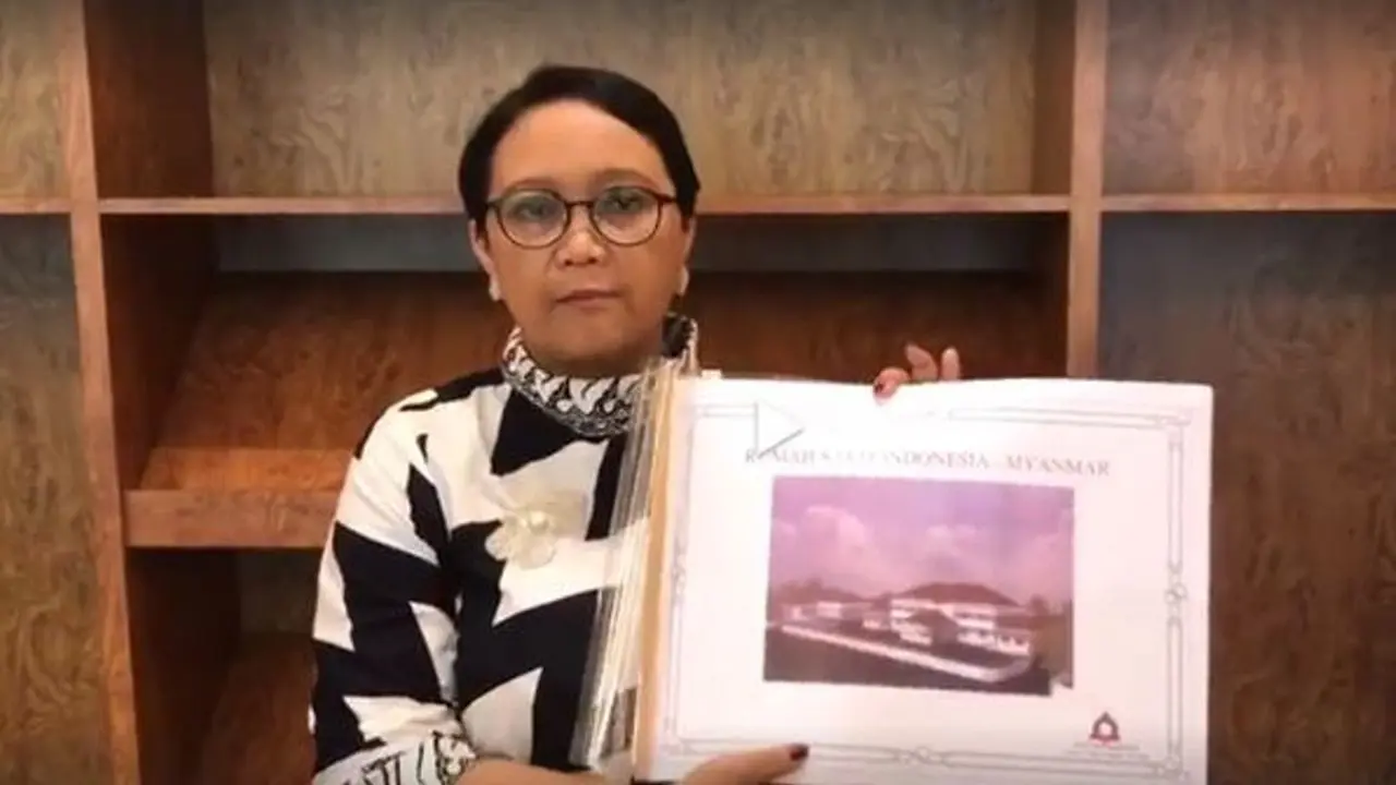 Menlu Retno Marsudi di Myanmar. (Screen Grab)