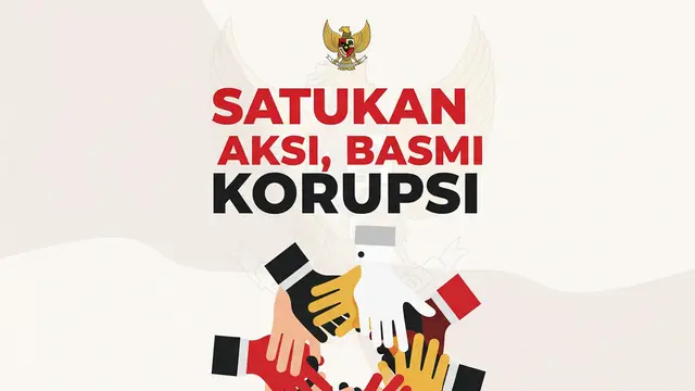 Poster “Satukan Aksi, Basmi Korupsi” dengan Warna Identitas Hakordia 2025