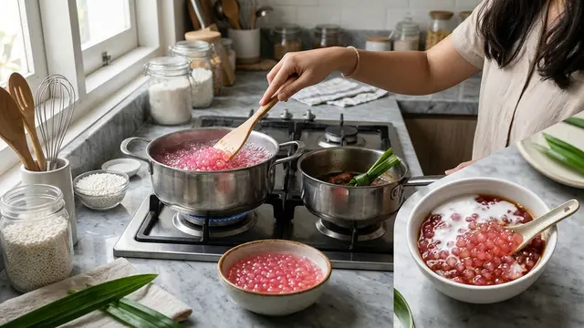 Cara Membuat Bubur Mutiara agar Tidak Menggumpal (AI Generated)