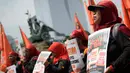 Sementara itu, 1.477 personel kepolisian diterjunkan untuk mengamankan jalannya aksi unjuk rasa. (BAY ISMOYO/AFP)