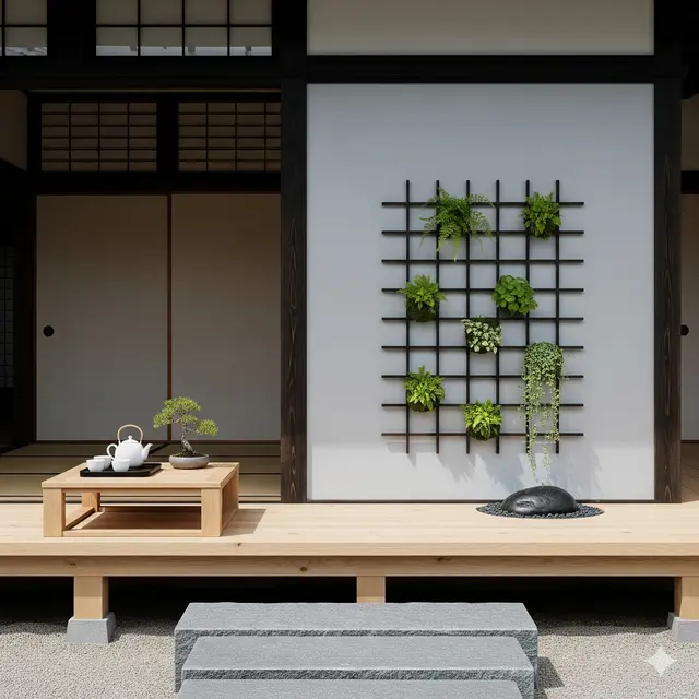 Desain Teras Rumah Kecil dengan Konsep Minimalis Jepang