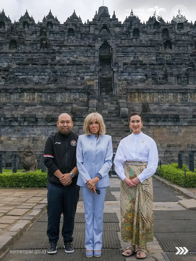 Gaya Menpar Widi Wardhana Temani Brigitte Macron Kunjungan di Jakarta dan Magelang, dari Tampil Formal hingga Pakai Sandal Anyaman