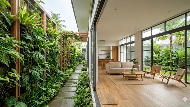 Inspirasi Rumah 1 Lantai dengan Ventilasi Silang Adem.