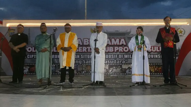 Doa bersama di Godbless Park Kota Manado, Selasa (28/11/2023), menyikapi insiden bentrokan dua ormas yang terjadi di Bitung.