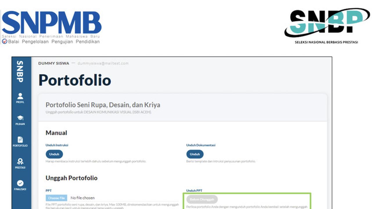 Portofolio SNBT 2025 (Foto: SNPMB Kemendikbud)