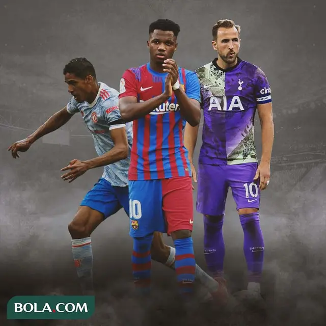 Ilustrasi - Raphael Varane, Ansu Fati, Harry Kane