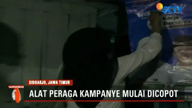 Alat peraga kampanye ini harus bersih seluruhnya hingga masuki pada hari pencoblosan 27 Juni 2018 mendatang.