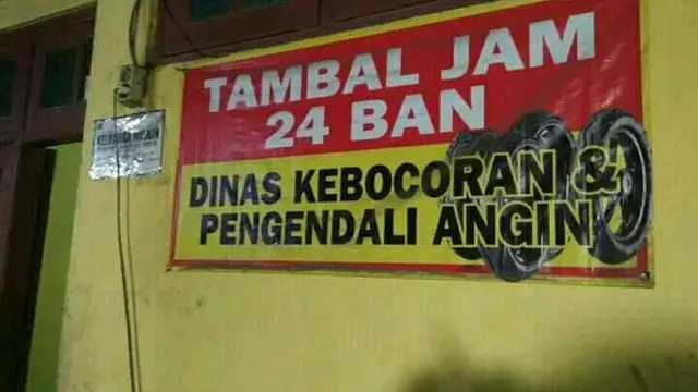 6 Nama Usaha Tukang Tambal Ban Ini Nyeleneh Banget, Bikin Ngakak