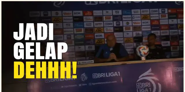 VIDEO: Kocak! Pelatih Persib Bandung Jumpa Pers dengan Kondisi Gelap-gelapan