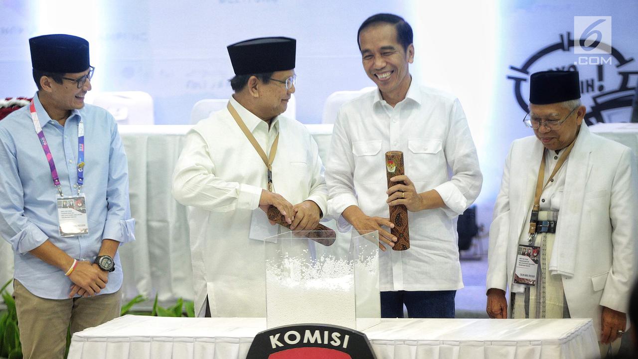 Momen Akrab Jokowi-Ma'ruf dan Prabowo-Sandi di KPU